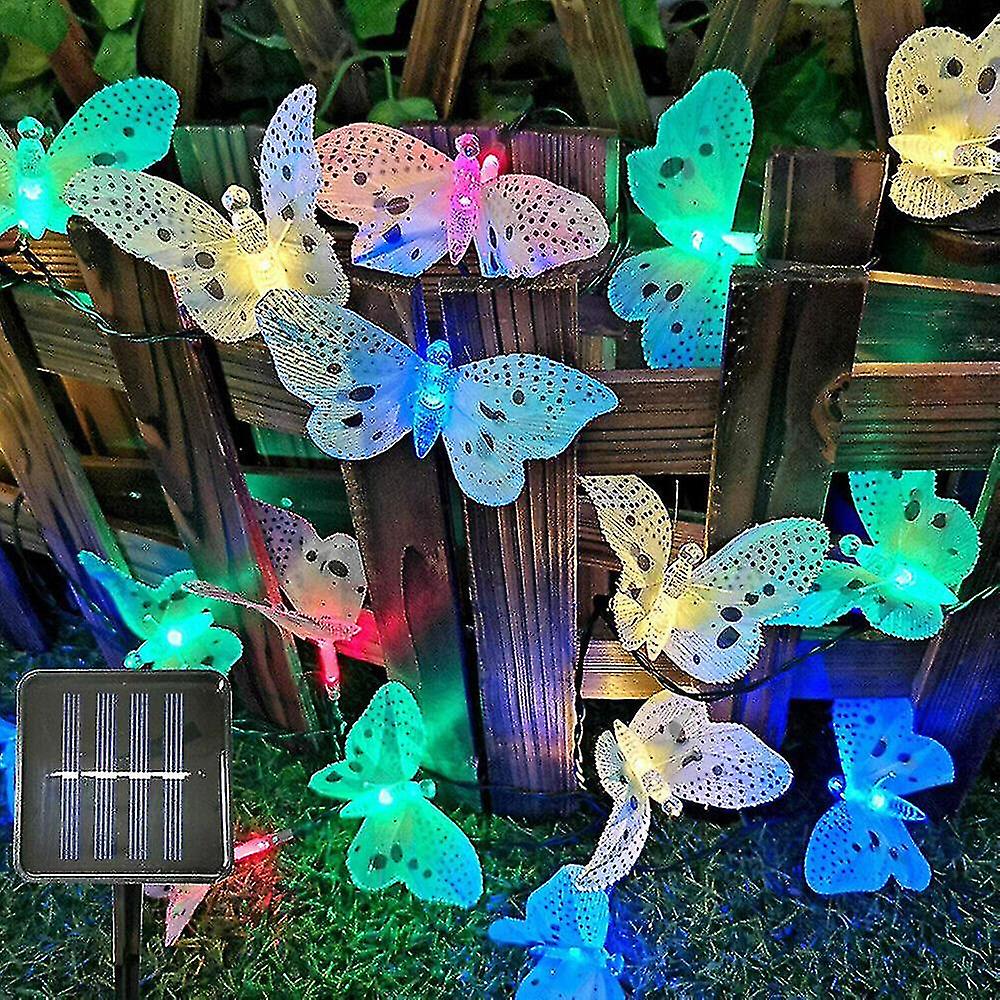 12/20/30 Leds Solar Butterfly Fairy String Light Waterproof Garden Decor Light