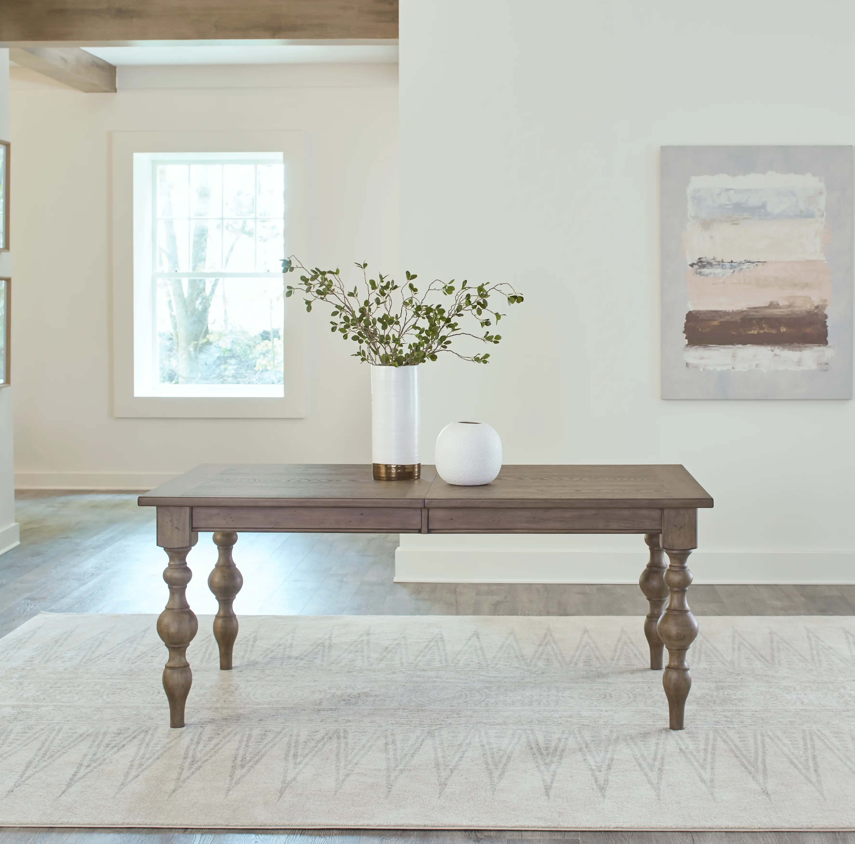 Americana Farmhouse Taupe Dining Room Table