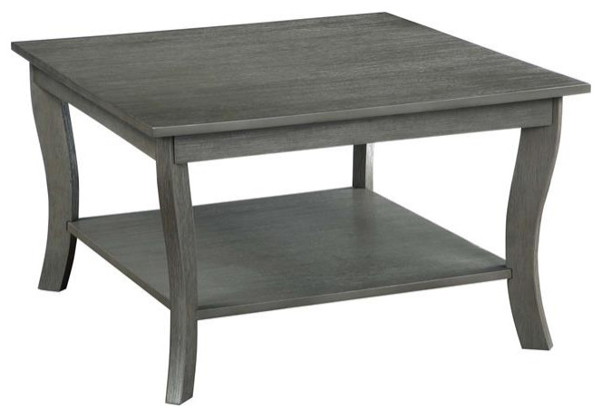 Convenience Concepts American Heritage Square Coffee Table in Gray Wood Finish   Transitional   Coffee Tables   by Homesquare  Houzz