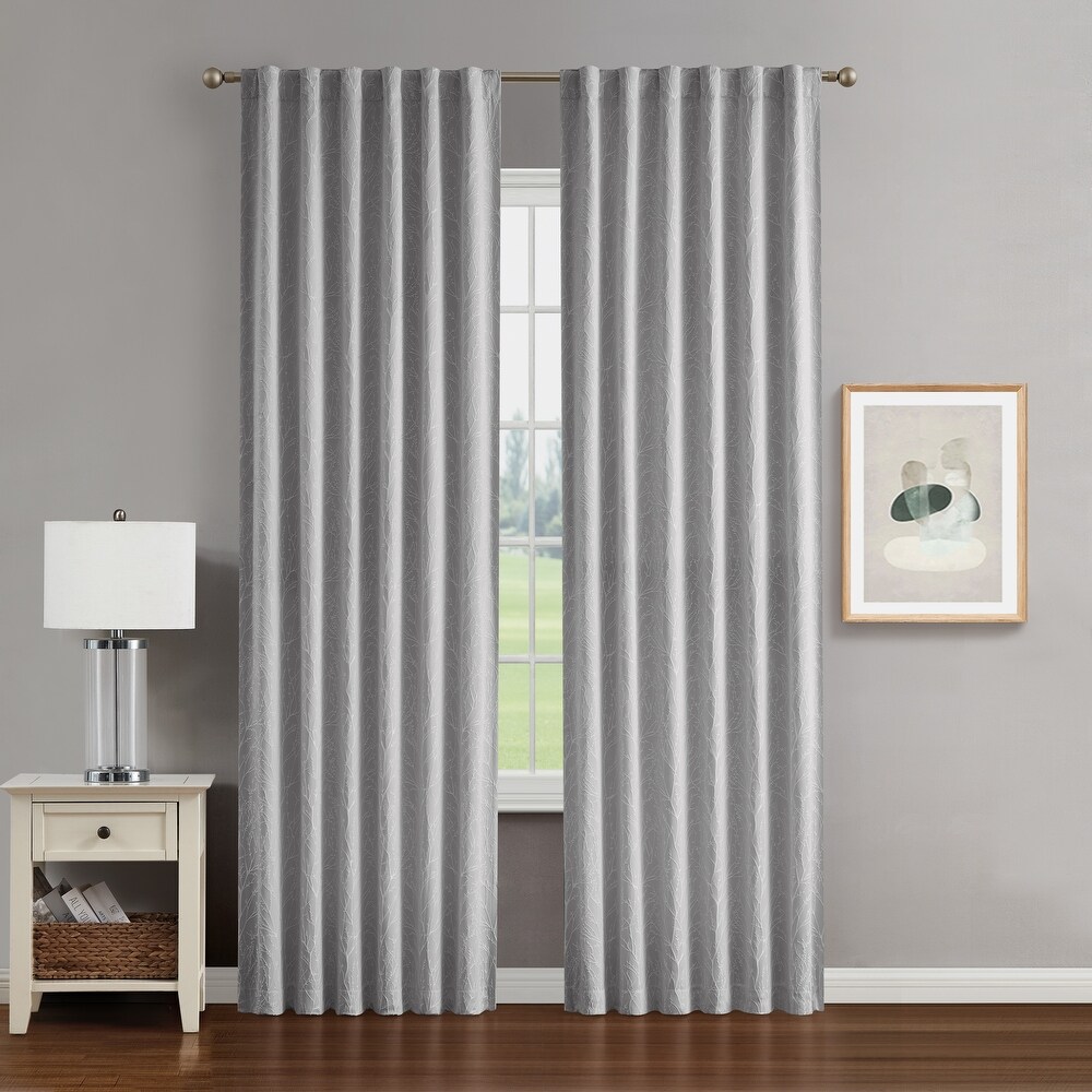 Creative Home Ideas Collins Blackout Window Curtain  Room Darkening  Thermal Insulated  Branch  Back Tab  2 Panels  2 Tiebacks