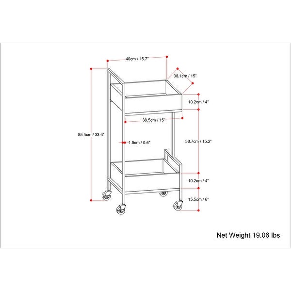 WYNDENHALL Felicity 16 inch Industrial Contemporary Bar Cart in Natural - 15