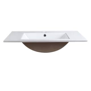 Fresca Torino 30 in. Drop-In Ceramic Bathroom Sink in White with Integrated Bowl FVS6230WH