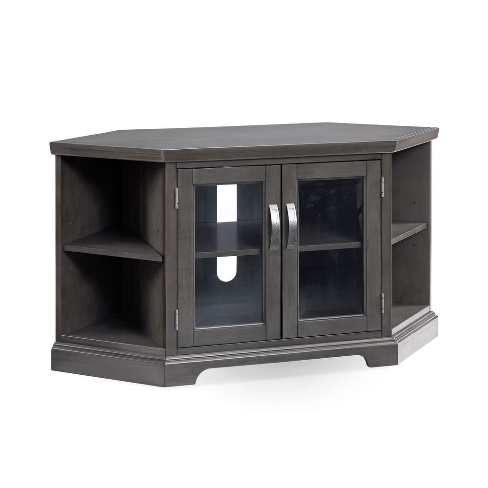 Leick Home Solid Wood Mission Oak Two Door Corner TV Stand