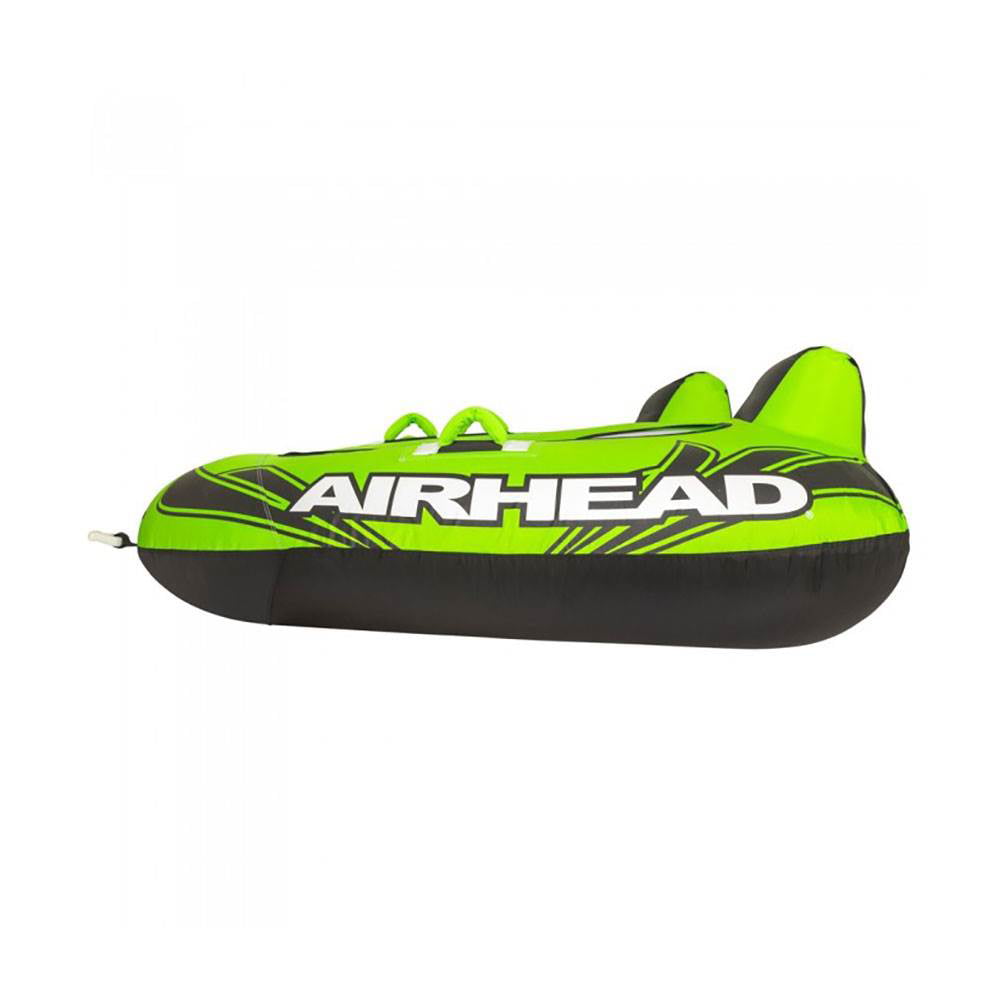 Airhead Mach 3 Three-Person Towable Boat Tube Float， Heavy-Duty Nylon， Green