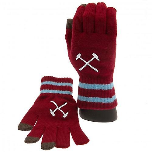 West Ham United FC Childrens/Kids Knitted Crest Touch Gloves