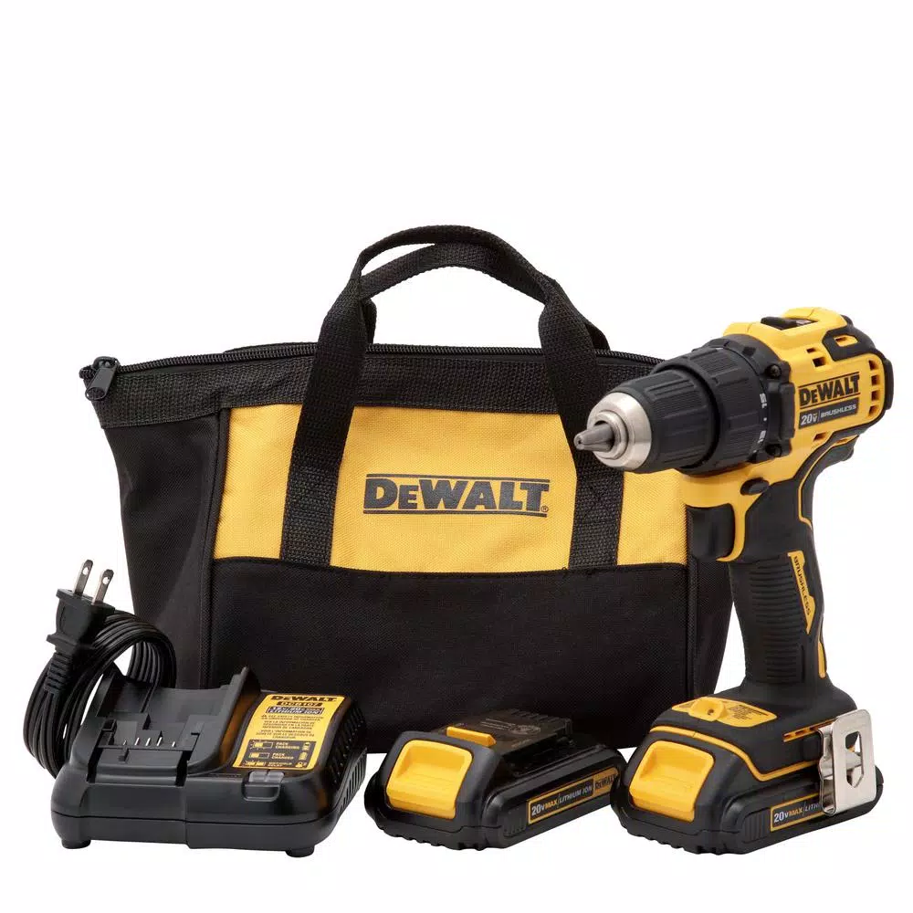 DEWALT ATOMIC 20-Volt MAX Cordless Brushless Compact 1/2 in. Drill/Driver with 20-Volt Lithium-Ion Compact (2) 2.0Ah Battery and#8211; XDC Depot