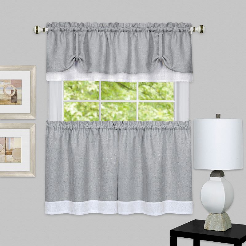 Achim 3-piece Darcy Tier and Valance Kitchen Window Curtain Set