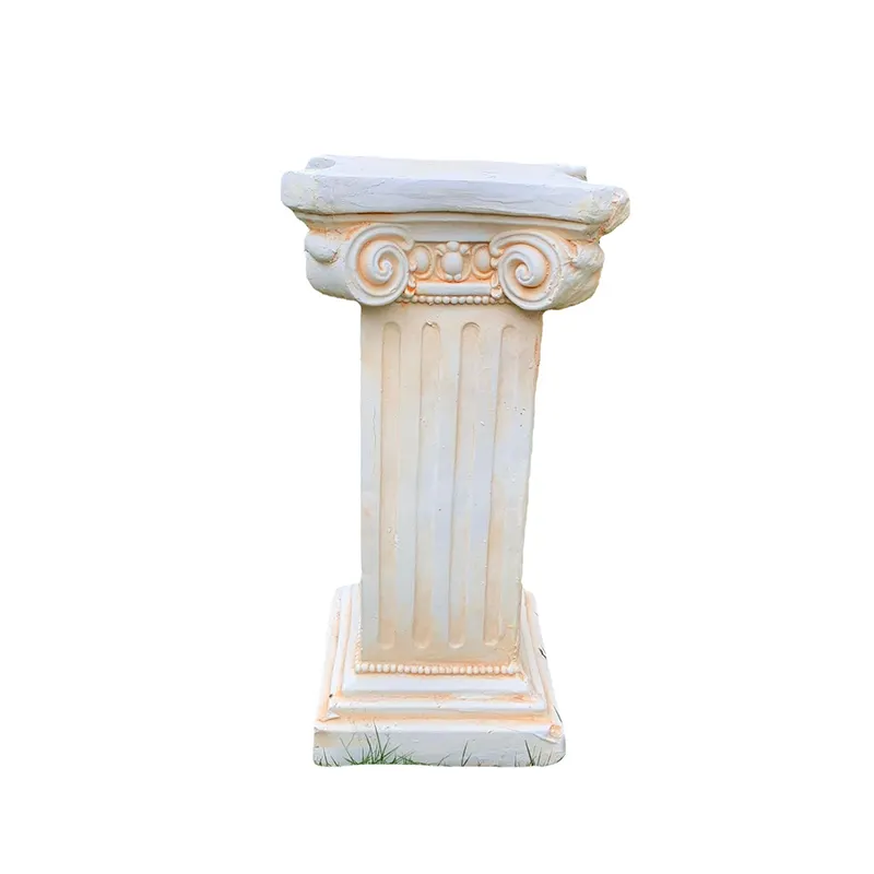 European Outdoor Resin Large Flower Pot Garden Decor Supplies 3D Luxury Carving Roman Columns Floor Vase Ornament