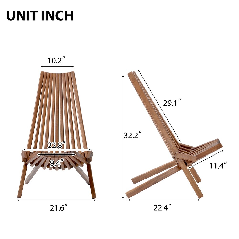 Outdoor Folding Acacia Wood Chair Stylish  Comfortable and Portable