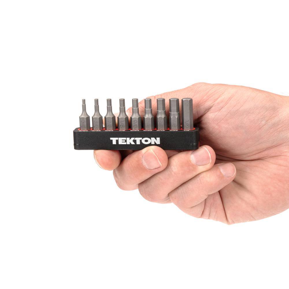 TEKTON 14 in. Hex Bit Set with Rail (564 in. to 14 in.) DZX93001