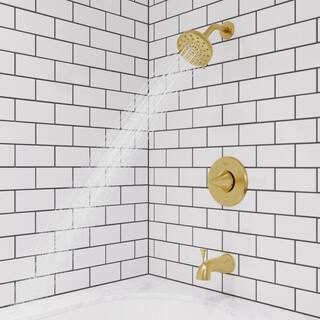 Pfister Ladera Single Handle 3-Spray Tub and Shower Faucet 1.8 GPM in. Brushed Gold (Valve Included) 8P8-WS2-LRSBG