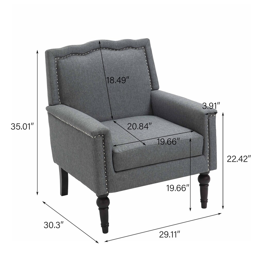 2 PACK Contemporary Accent Armchair with Nailheads Living Room Furniture