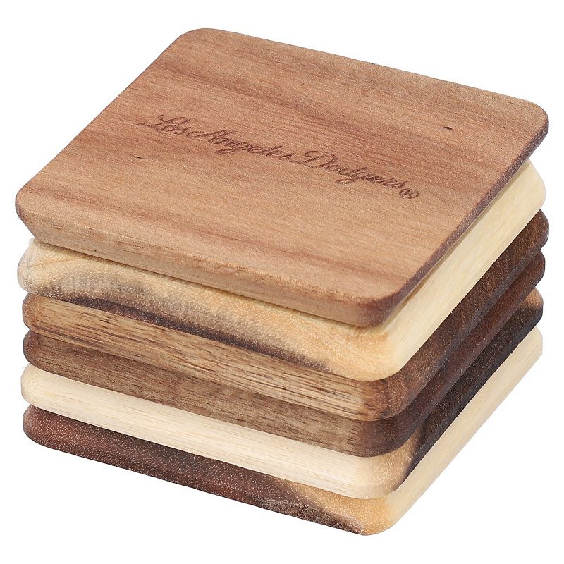 The Memory Company Los Angeles Dodgers 6-Pack Acacia Wood Coaster Set