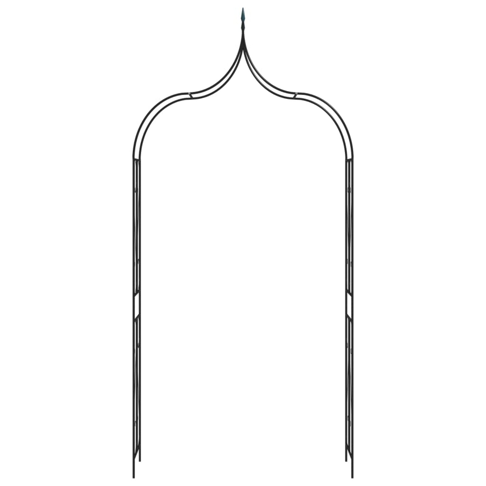 MABOTO Garden Arch Black 47.2"x15"x101.6" Iron