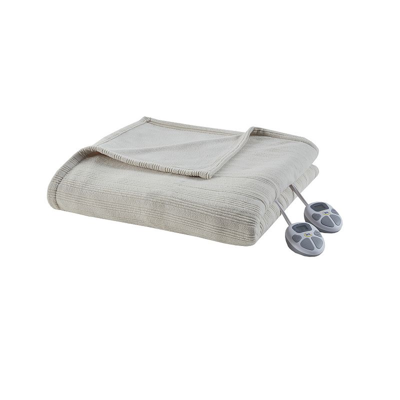 Serta? Ribbed Micro Fleece Heated Electric Blanket