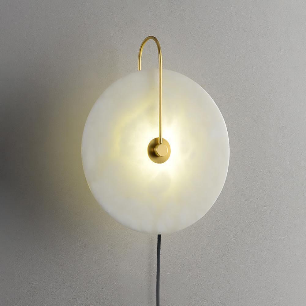 Alabaster LED Plug-In Wall Lamp