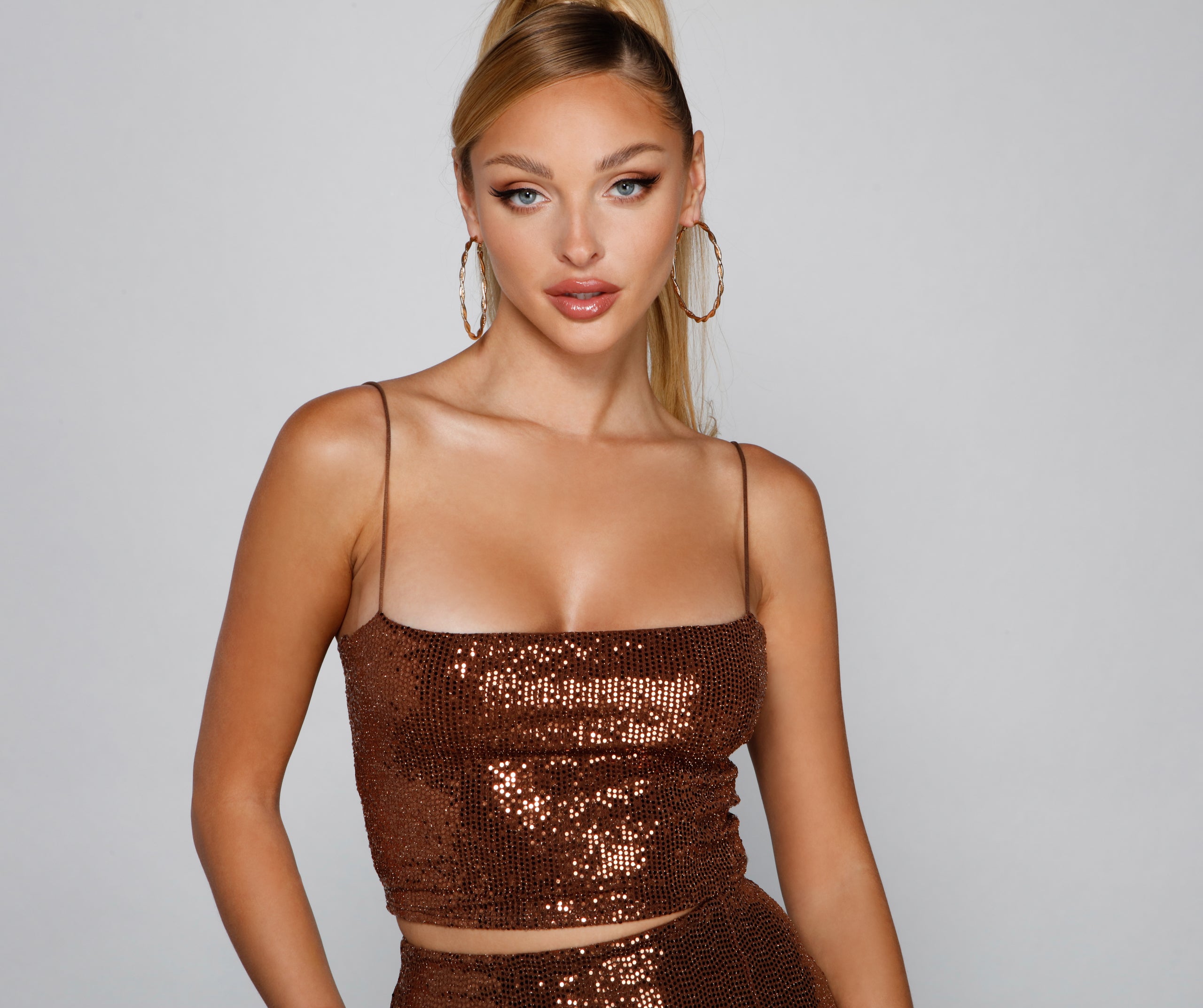 Major Glamour Sequin Cropped Tank