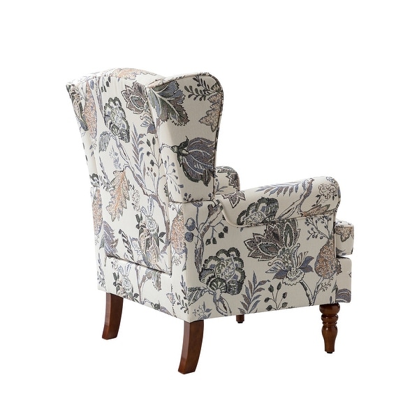 Epimethis Traditional Fabric Accent Armchair with Turned Legs by HULALA HOME