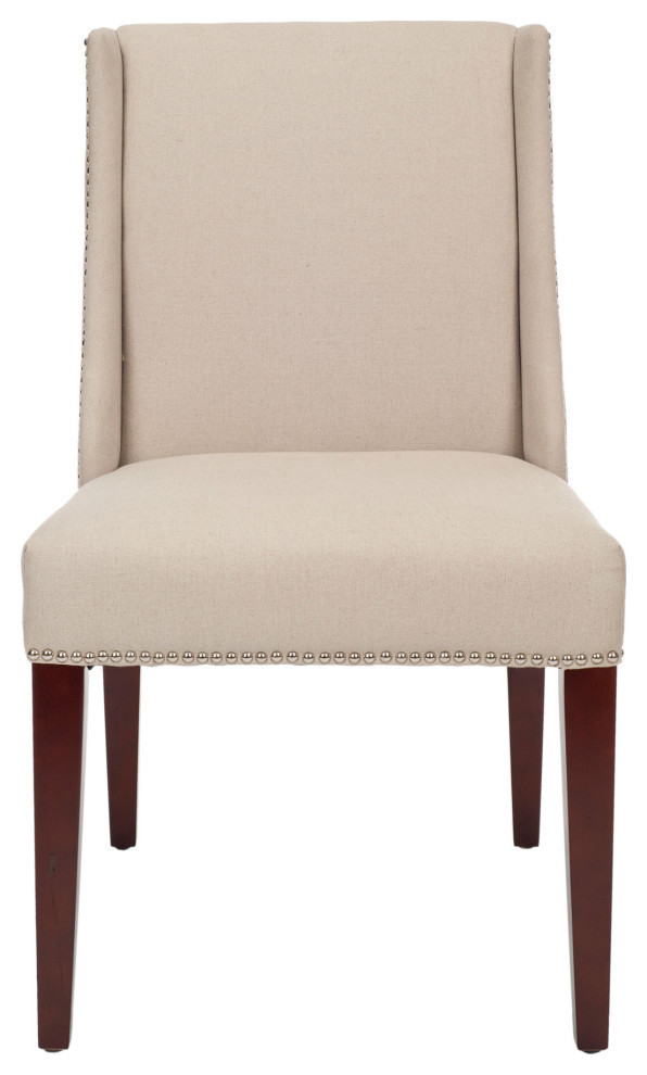 Baylee 21 quotArm Chair Silver Nail Head Taupe   Transitional   Dining Chairs   by Rustic Home Furniture Deco  Houzz