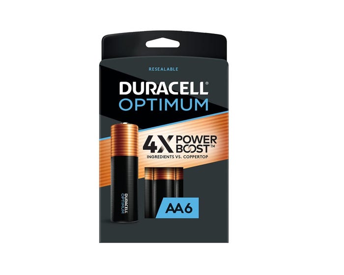 Duracell Optimum AA Batteries， 6 Pack