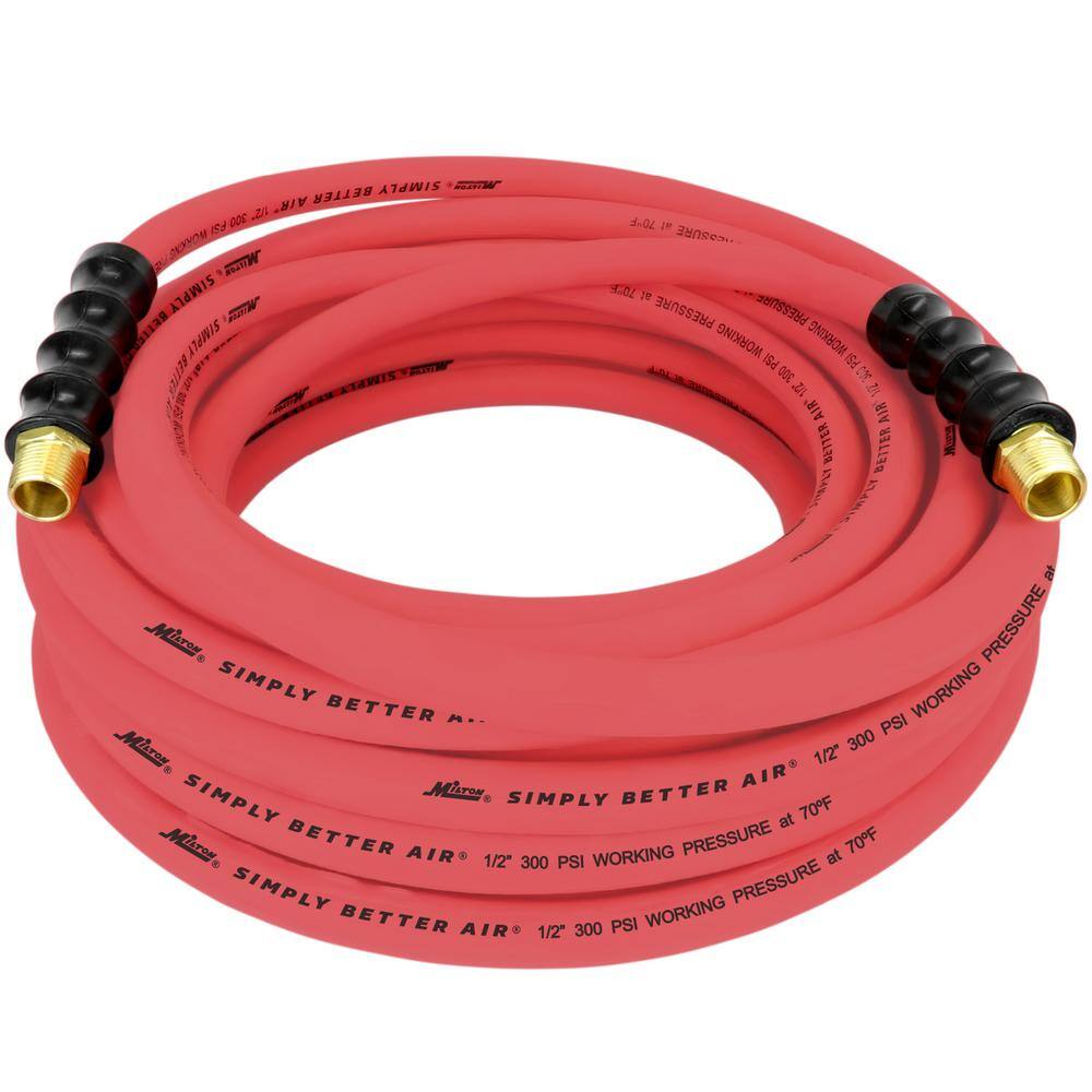 Milton ULR 12 in. ID x 50 ft. (12 in. MNPT) Ultra-Lightweight Durable Rubber Air Hose for Extreme Environments ULR125012