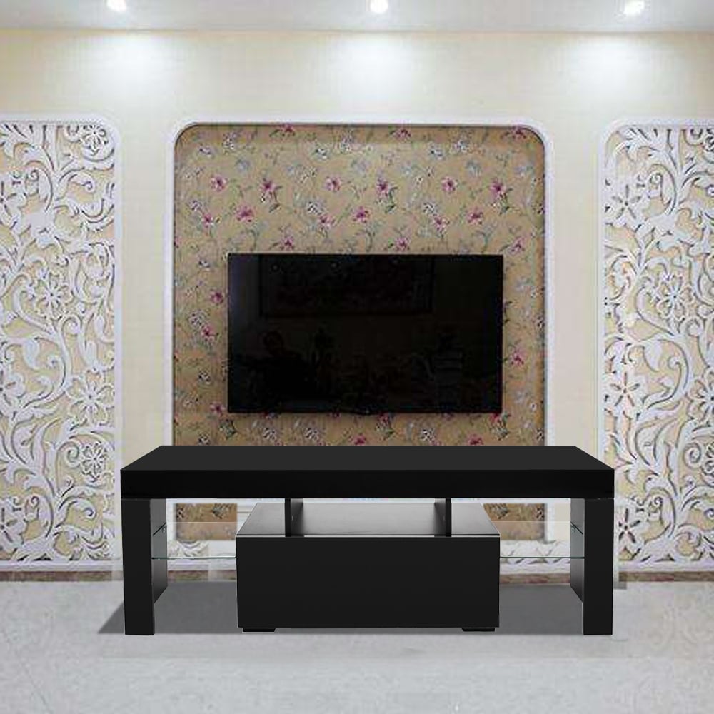 51 inch Modern 1 drawer TV Stand Cabinet with LED Lights