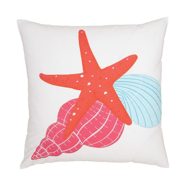 X 18 quot Starfish Trio Embroidered Throw Pillow