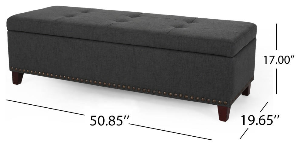 GDF Studio Gavin Contemporary Storage Ottoman with Nailhead Trim   Transitional   Footstools And Ottomans   by GDFStudio  Houzz