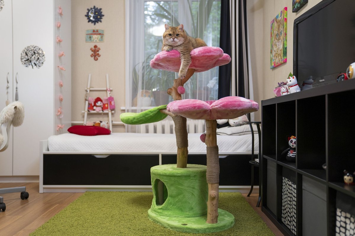 KBSPETS Floral 45-in Sisal Cat Tree