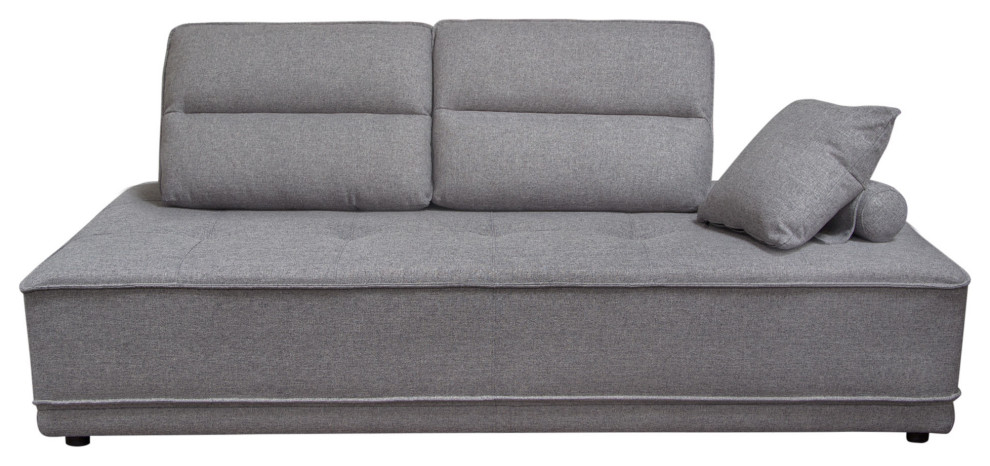 Lounge Seating Platform  Moveable Backrest Supports  Grey Polyester Fabric   Transitional   Sofas   by Kolibri Decor  Houzz