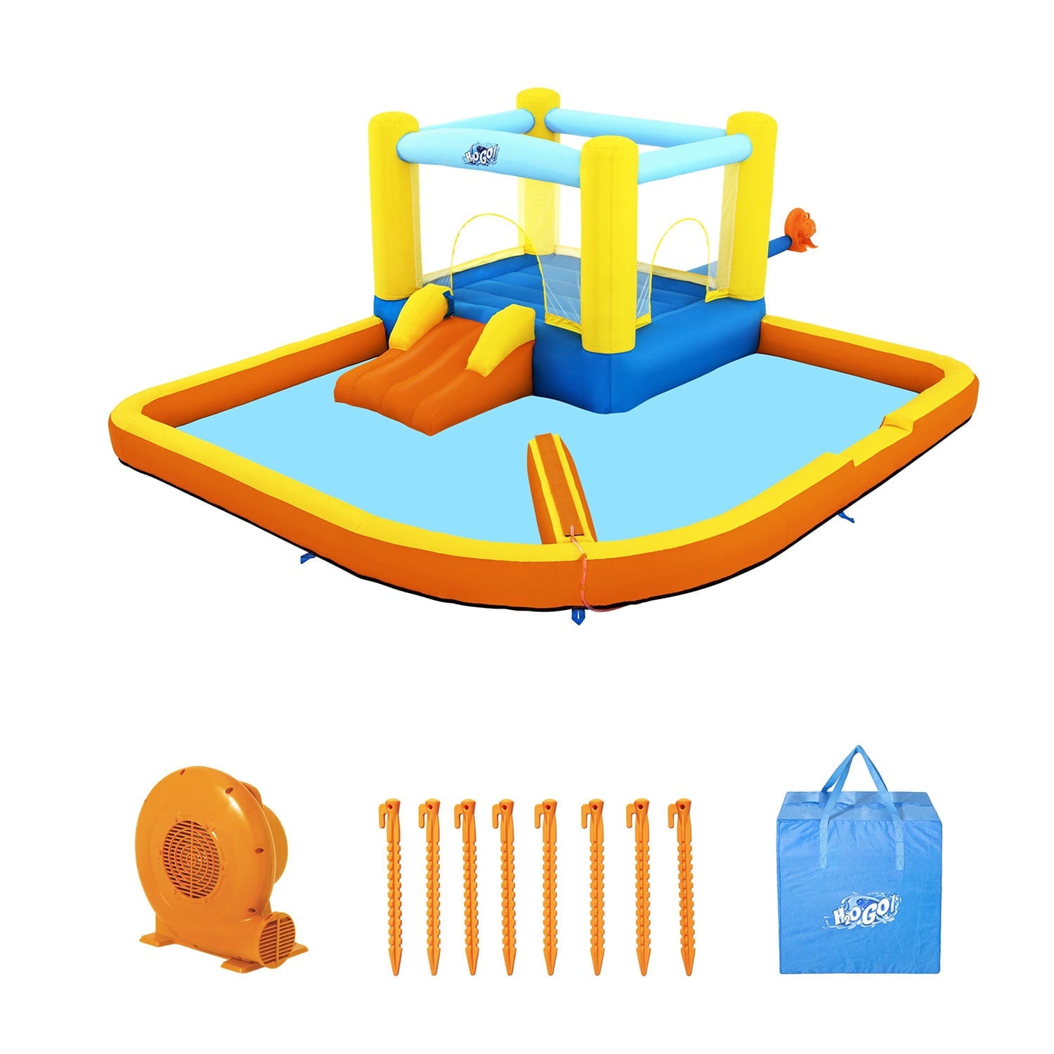 Bestway H2OGO! Beach Bounce Kids Inflatable Water Park with Air Blower