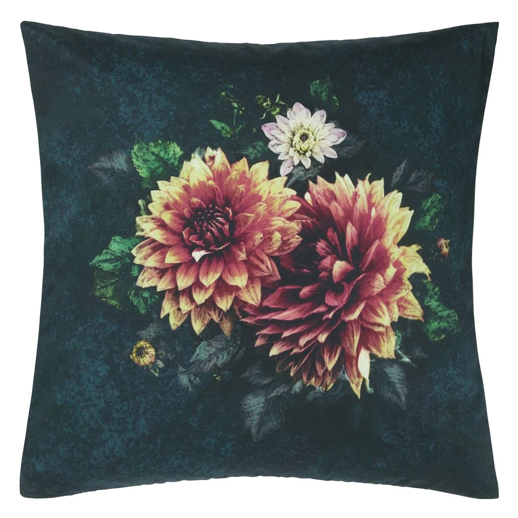 Dahlia Noir Fuchsia Decorative Pillow by Designers Guild