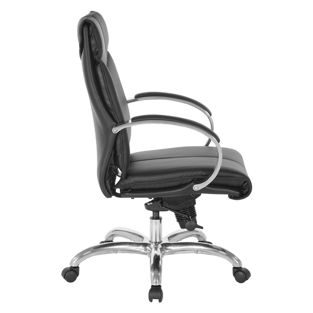 Deluxe Mid Back Executive Black Leather Chair