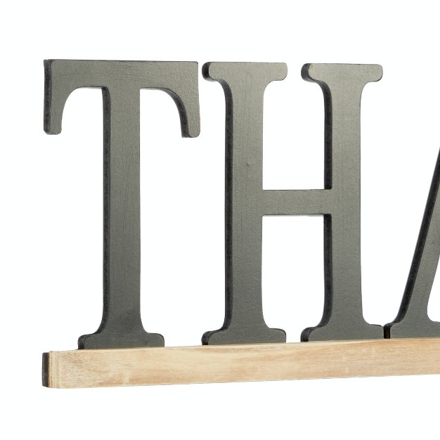 Wood Sign Thankful Wall Decor Black Olivia amp May