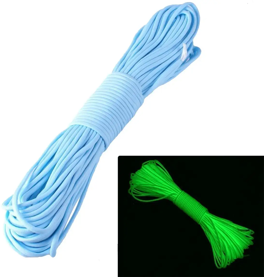 Other camping   hiking gear Reflective Polyester Parachute Cord Outdoor Glow In The Dark Rope Paracord  550 Paracord Rope