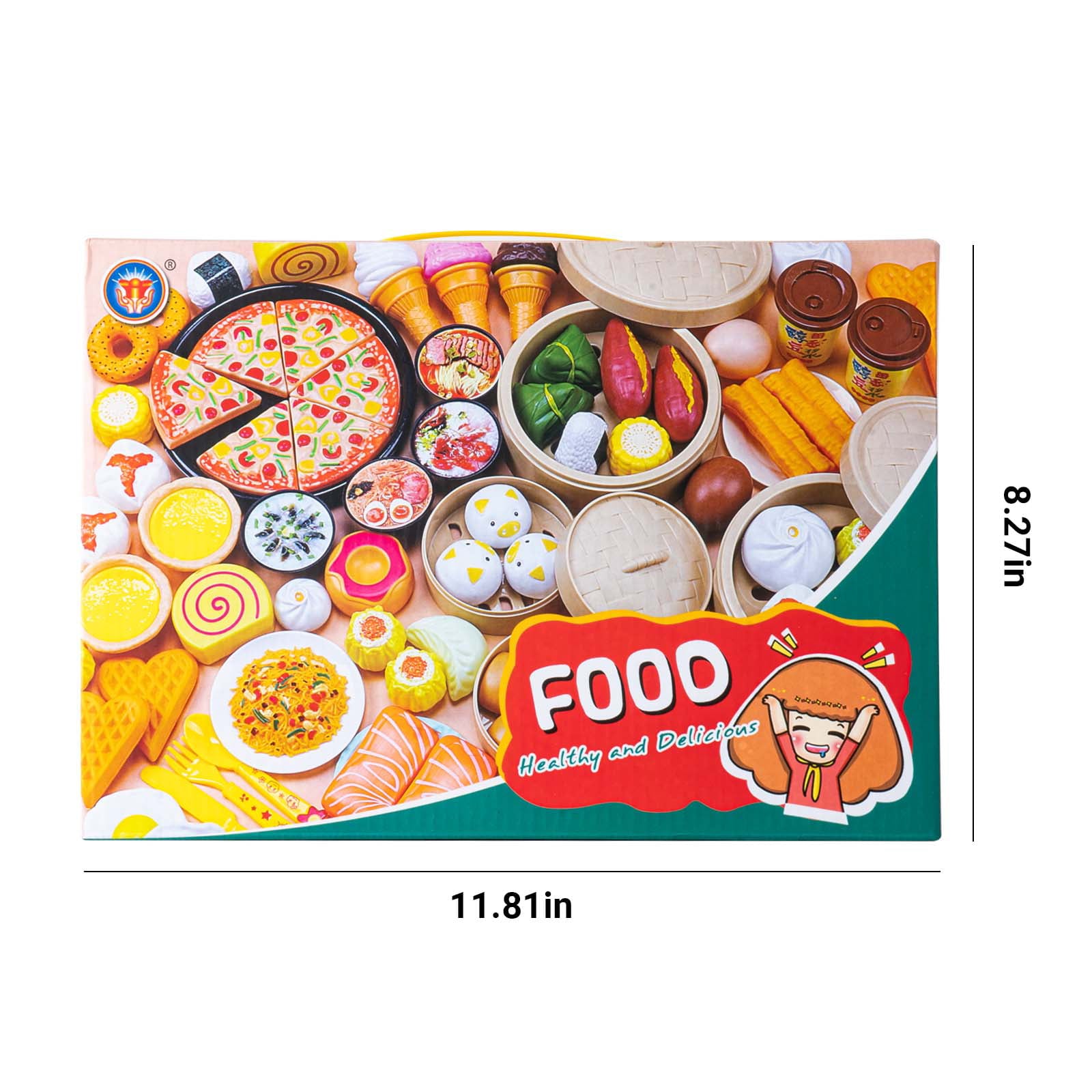 88Pcs Children's play food set with steamed buns, eggs, soy milk, breakfast, cutlery, steamer, dramatic plastic food toys for toddler boys and girls over 3 years old