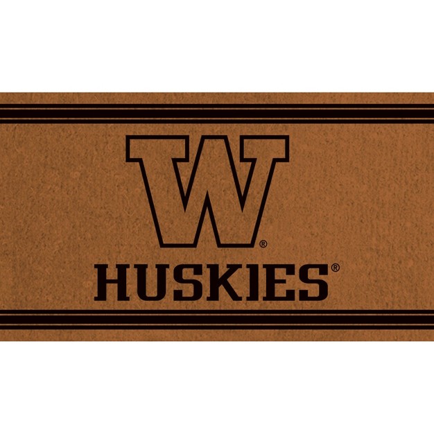 Evergreen University Of Washington Logo Turf Mat Brown 28 X 16 Inches Indoor Outdoor Doormat