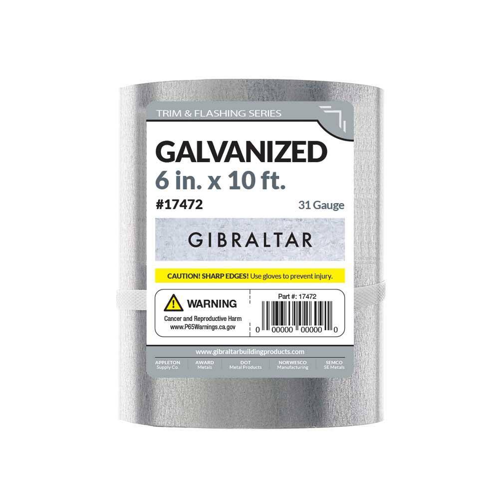 Gibraltar Building Products 6 in. x 10 ft. Galvanized Steel Roll Valley Flashing 17472