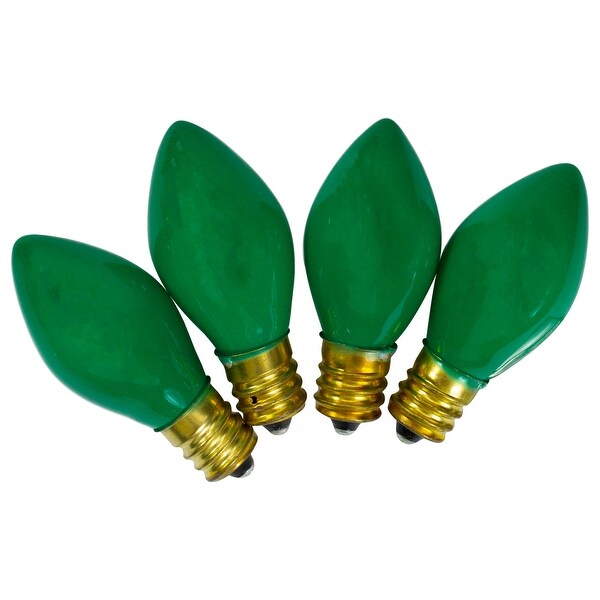 Pack of 4 Green Opaque C7 Christmas Replacement Bulbs