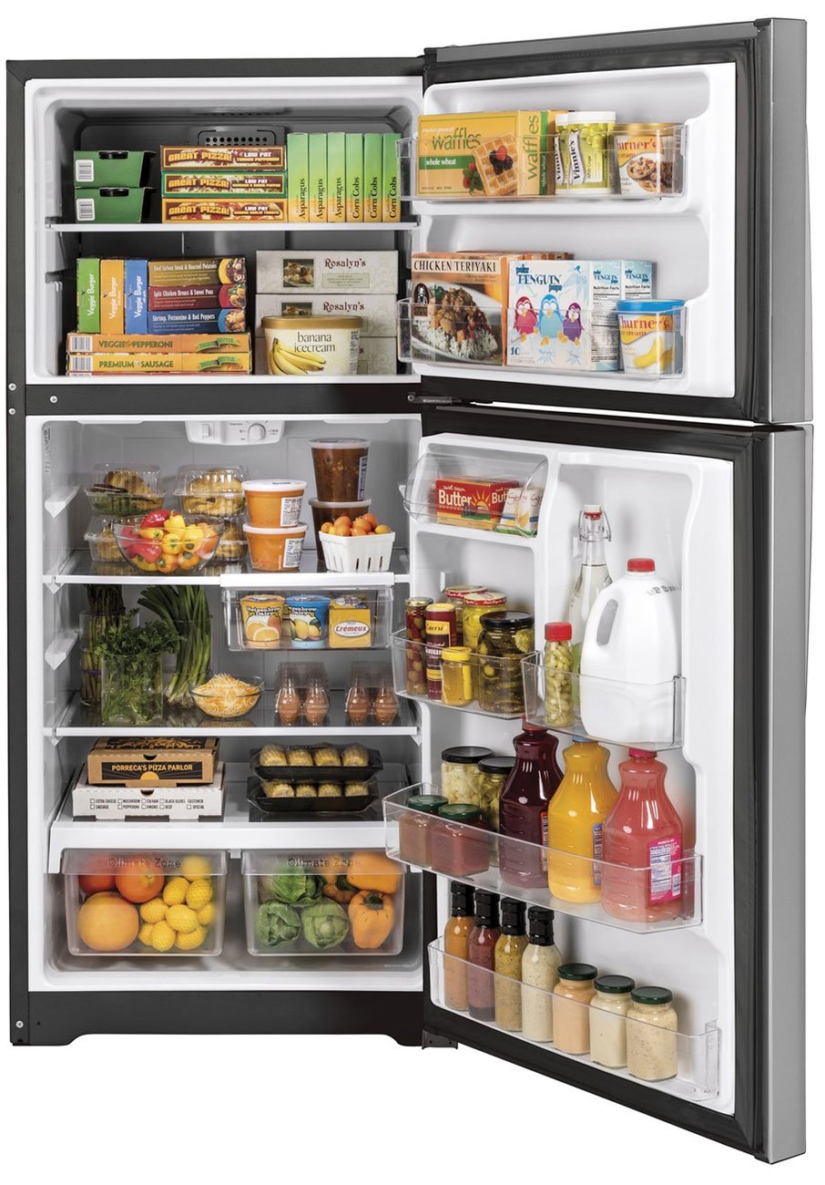 GE 21.9 Cu. Ft. Fingerprint Resistant Stainless Steel Garage Ready Top-Freezer Refrigerator