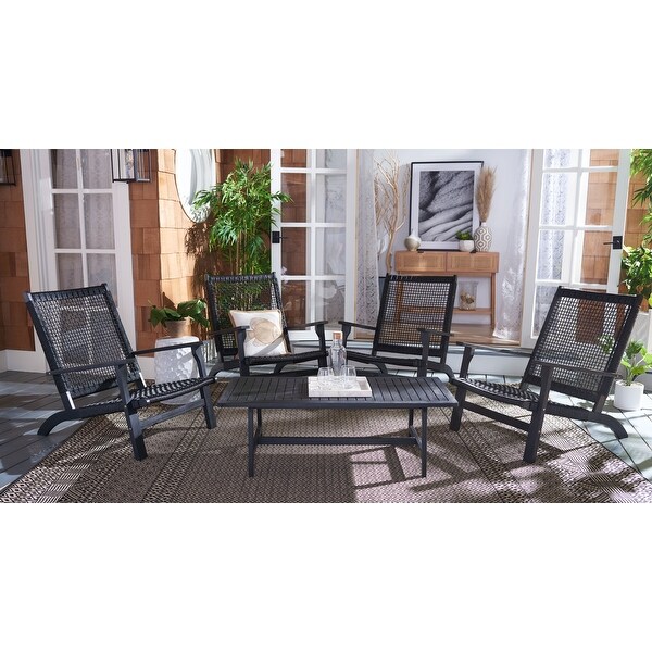 SAFAVIEH Outdoor Deven 5Piece Acacia Wood Coffee Set.