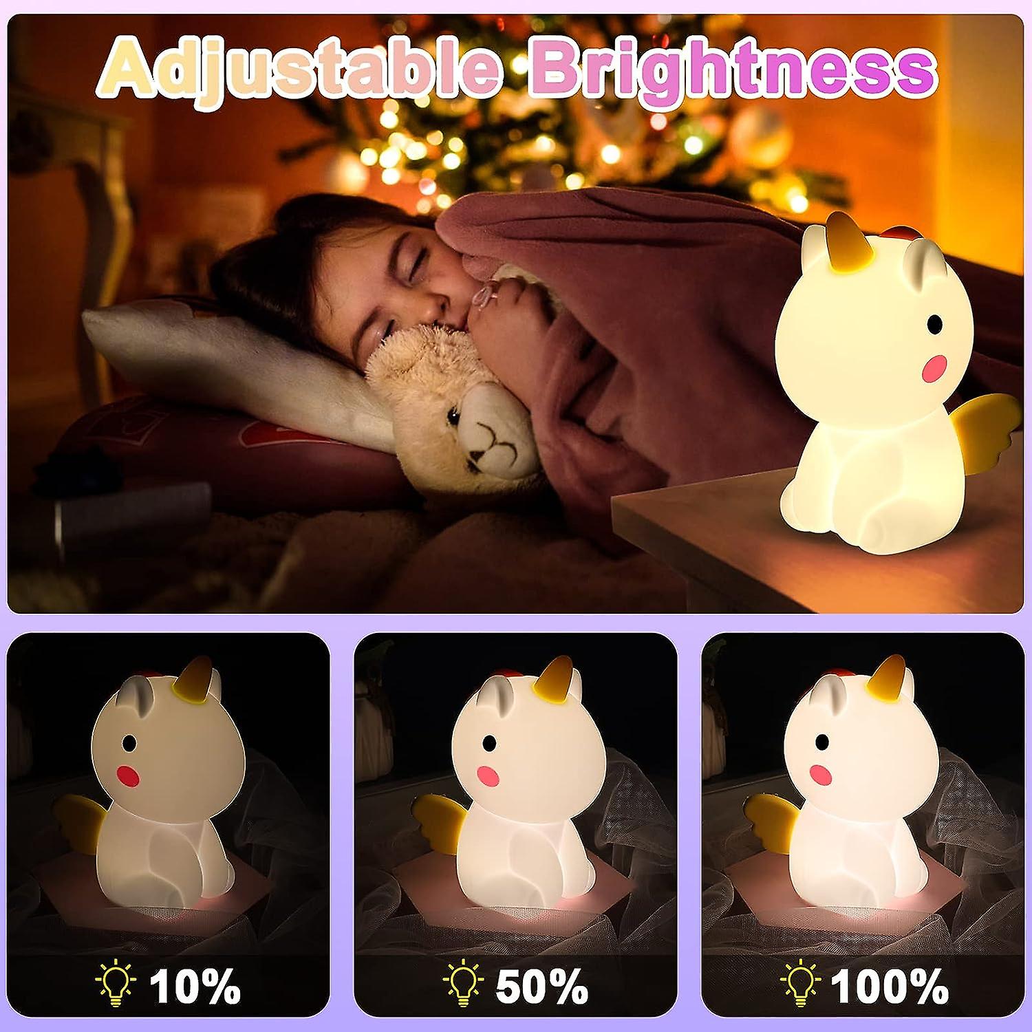 Unicorn Night Light Kids Rechargeable Usb Bedside Lamp Baby Nightlight Silicone Night Lamp With Battery