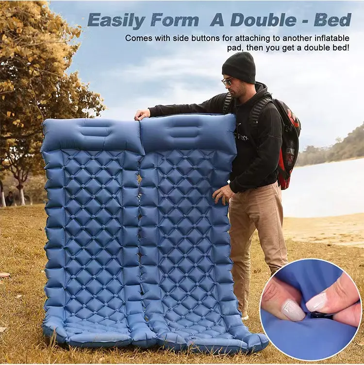 Snbo Outdoor Camping Ultralight Inflatable Sleeping Pad Air Mattress Self Inflating Patio Folding Floor Sleep Mats