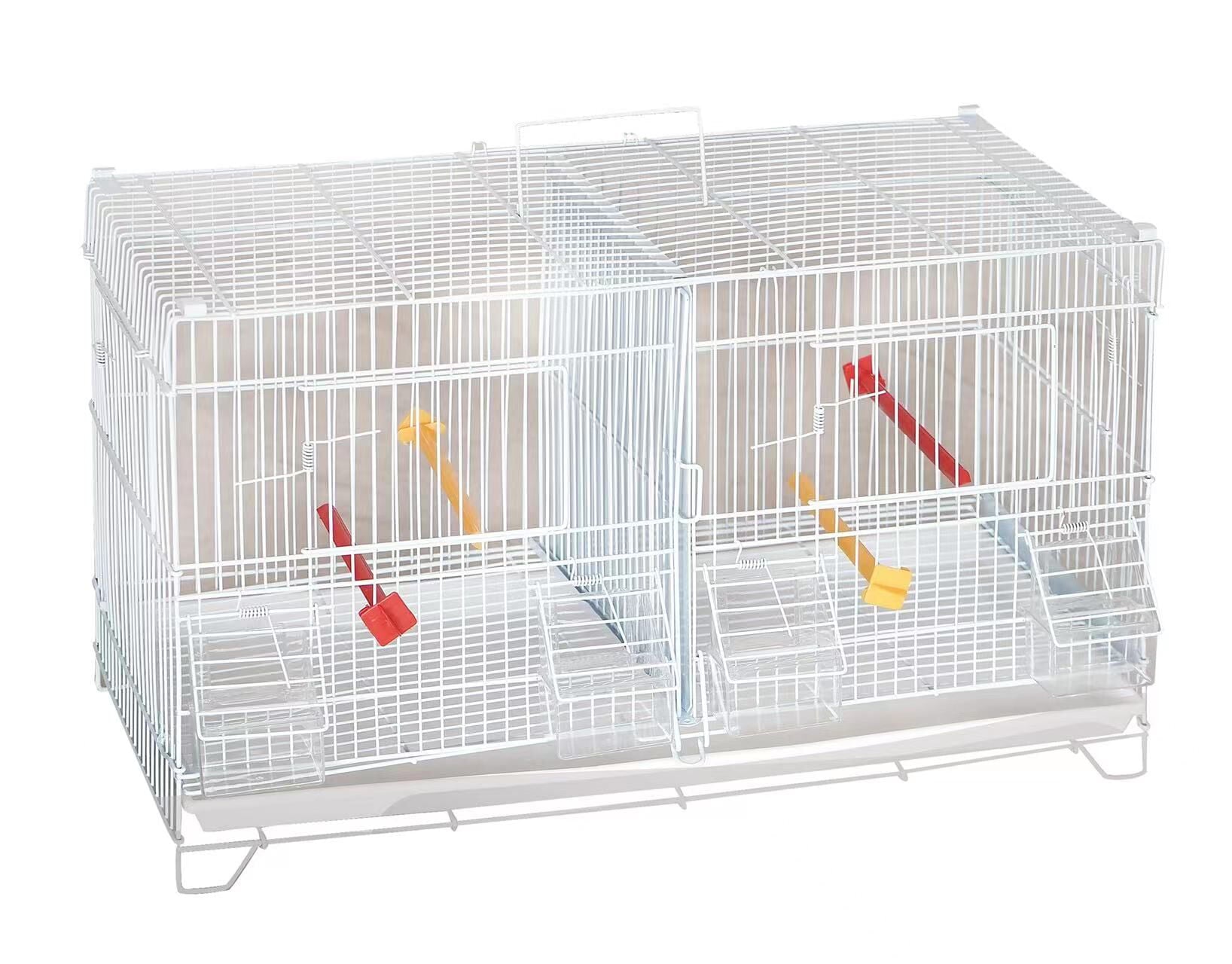 Seny Set of 4 Stackable Breeding Bird Cage for Canary Finch Small Birds， White