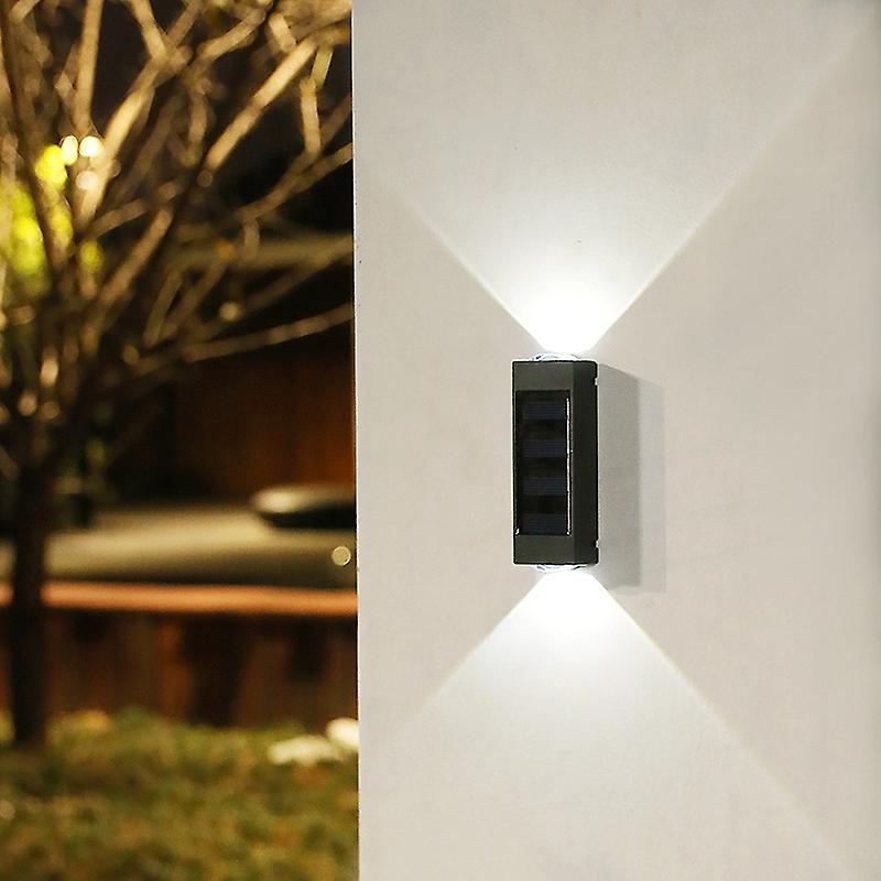 1pc Solar Light Mini 2 Leds Courtyard Garden Patchwork Decorative Light Outdoor Waterproof Up And Down Luminous Lighting