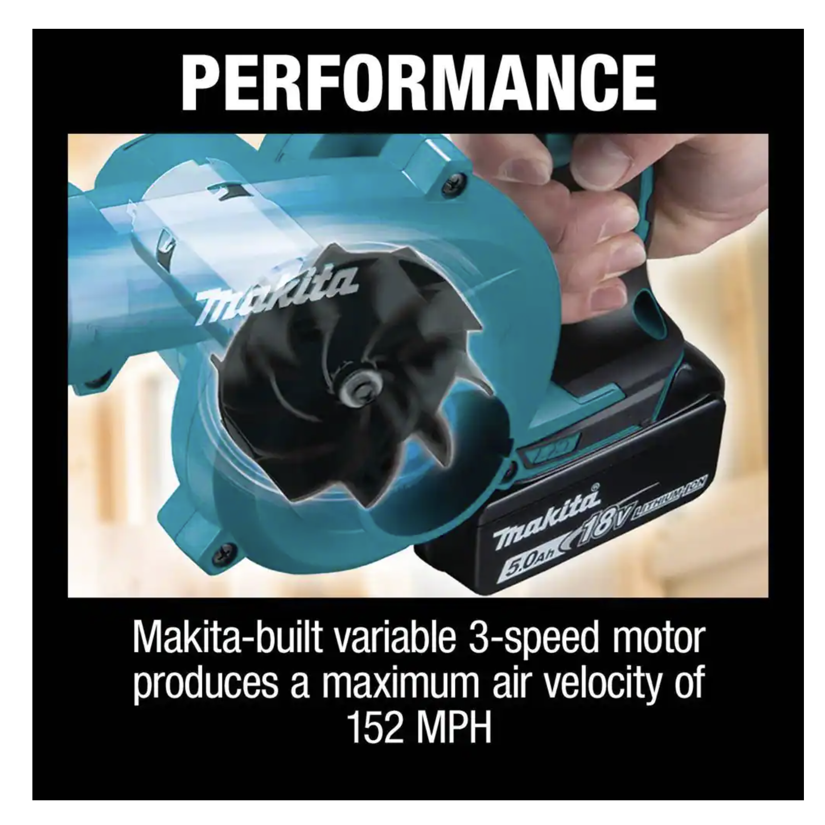 Makita 152 MPH 113 CFM 18-Volt LXT Lithium-Ion Cordless Floor Blower (Tool-only)