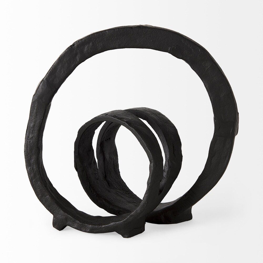 Stanislaw II Black Metal Infinite Ribbon Sculpture   8.3\