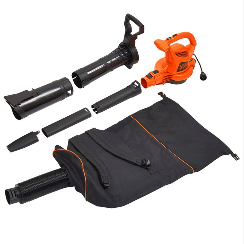 BLACK+DECKER 12 AMP 250 MPH 400 CFM Corded Electric 3-In-1 Backpack Leaf Blower Vacuum  Mulcher BEBL7000