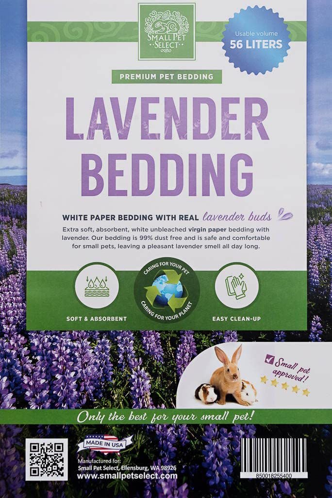 Small Pet Select Paper and Real Natural Lavender Small Pet Bedding， White and Purple， 56-lit