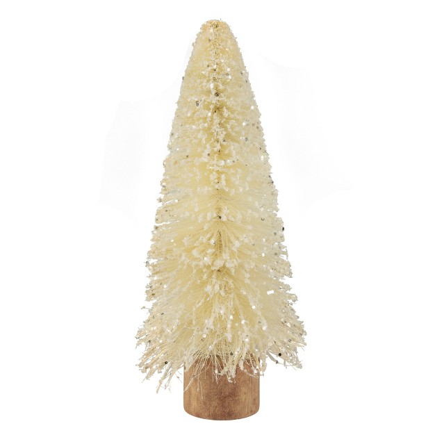 Glittered Cream Sisal Christmas Tree Decoration